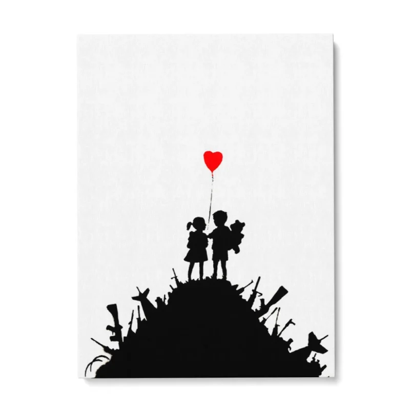 Tableau Banksy Sur Toile 80x60 Cm – Prêt à Accrocher – Visario