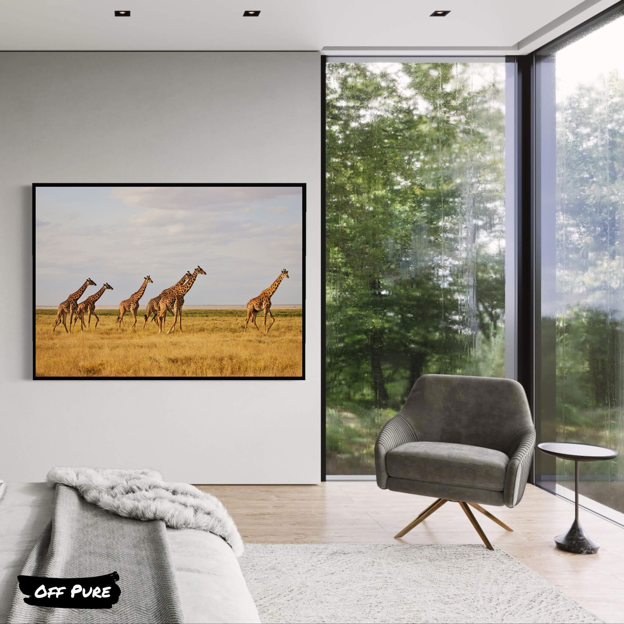 Tableau peinture Girafe 100x70cm SAVANE, Je commande !