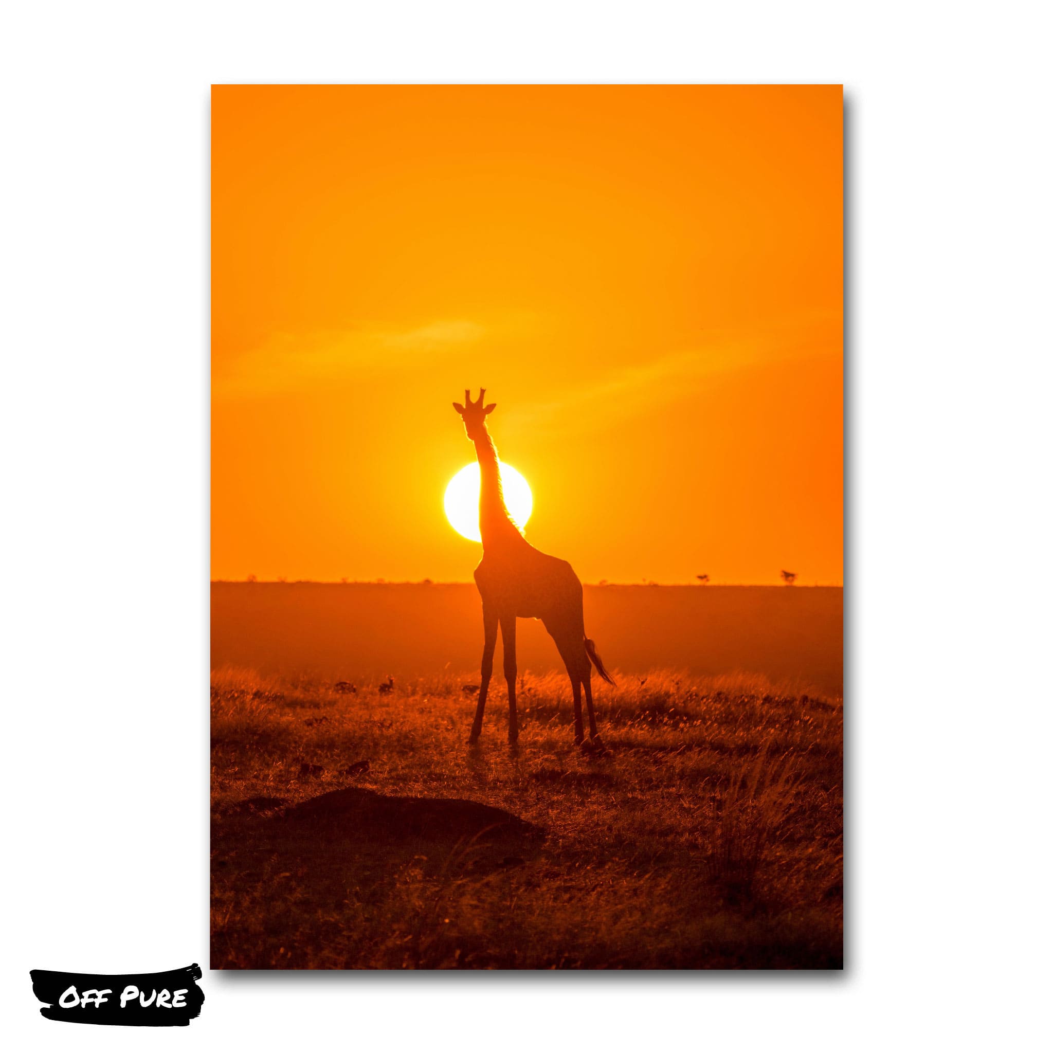 Tableau Girafe Soleil Ardent
