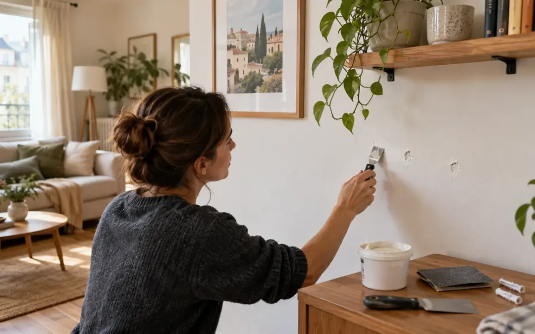Cadres, étagères et trous dans les murs : que doit reboucher un locataire avant de partir ?